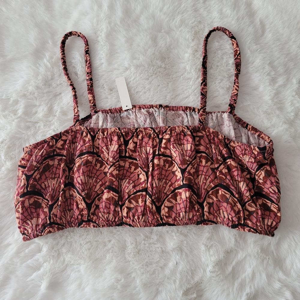 🐙MADEWELL LIGHTESTSPUN COVER-UP BUBBLE CROP TOP IN PAINTED SEASHELLS XXL - Picture 8 of 8